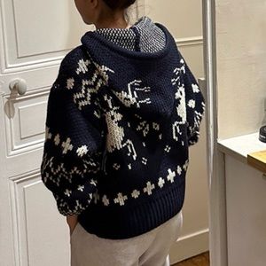 winter nordic navy cardigan